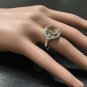 5.75 Carats Natural Morganite and Diamond 14K Solid White Gold Ring