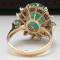 6.42Ct Natural Emerald & Diamond 14K Solid Yellow Gold Ring