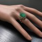 6.42Ct Natural Emerald & Diamond 14K Solid Yellow Gold Ring