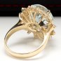 7.59Ct Natural Aquamarine and Diamond 14K Solid Yellow Gold Ring
