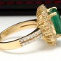 4.50 Carats Natural Emerald & Diamond 14K Solid Yellow Gold Ring