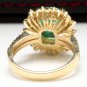 4.50 Carats Natural Emerald & Diamond 14K Solid Yellow Gold Ring