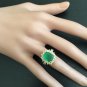 4.50 Carats Natural Emerald & Diamond 14K Solid Yellow Gold Ring