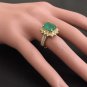 4.50 Carats Natural Emerald & Diamond 14K Solid Yellow Gold Ring