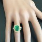 4.50 Carats Natural Emerald & Diamond 14K Solid Yellow Gold Ring