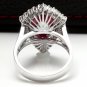 8.70 Carats Natural Ruby and Diamond 14K Solid White Gold Ring