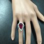8.70 Carats Natural Ruby and Diamond 14K Solid White Gold Ring