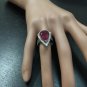 8.70 Carats Natural Ruby and Diamond 14K Solid White Gold Ring