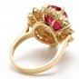 8.40 Carats Natural Red Ruby and Diamond 14K Solid Yellow Gold Ring