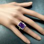 8.65 Carats NATURAL AMETHYST and DIAMOND 14K Solid Yellow Gold Ring
