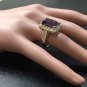 8.65 Carats NATURAL AMETHYST and DIAMOND 14K Solid Yellow Gold Ring