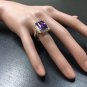 8.65 Carats NATURAL AMETHYST and DIAMOND 14K Solid Yellow Gold Ring