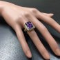 8.65 Carats NATURAL AMETHYST and DIAMOND 14K Solid Yellow Gold Ring