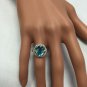 6.00 Carats NATURAL BLUE ZIRCON and DIAMOND 14K Solid White Gold Ring