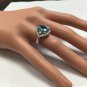 6.00 Carats NATURAL BLUE ZIRCON and DIAMOND 14K Solid White Gold Ring