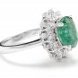 4.50Ct Natural Emerald & Diamond 14K Solid White Gold Ring