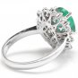 4.50Ct Natural Emerald & Diamond 14K Solid White Gold Ring