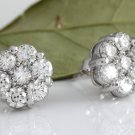 1.25Ct Natural Diamond 14k Solid White Gold  Earrings