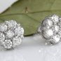 1.25Ct Natural Diamond 14k Solid White Gold Earrings
