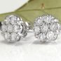 1.25Ct Natural Diamond 14k Solid White Gold Earrings
