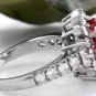 5.60 Carats Natural Tourmaline and Diamond 14K Solid White Gold Ring