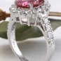 5.60 Carats Natural Tourmaline and Diamond 14K Solid White Gold Ring