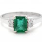 2.15Ct Natural Emerald & Diamond 14K Solid White Gold Ring