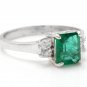 2.15Ct Natural Emerald & Diamond 14K Solid White Gold Ring