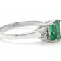 2.15Ct Natural Emerald & Diamond 14K Solid White Gold Ring