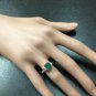 2.15Ct Natural Emerald & Diamond 14K Solid White Gold Ring
