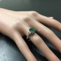 2.15Ct Natural Emerald & Diamond 14K Solid White Gold Ring