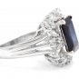 9.30Ct Natural Blue Sapphire & Diamond 14K White Solid Gold Ring
