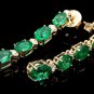 7.30ct Natural Emerald and Diamond 14K Solid Yellow Gold Earrings
