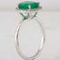 3.50Ct Natural Emerald & Diamond 14K Solid White Gold Ring