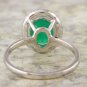 3.50Ct Natural Emerald & Diamond 14K Solid White Gold Ring