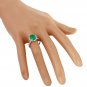 3.50Ct Natural Emerald & Diamond 14K Solid White Gold Ring