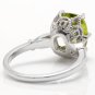 3.00 Carats Natural Peridot and Diamond 14K Solid White Gold Ring