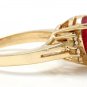 4.90 Carats Natural Red Ruby and Diamond 14K Solid Yellow Gold Ring