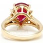 4.90 Carats Natural Red Ruby and Diamond 14K Solid Yellow Gold Ring