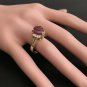 4.90 Carats Natural Red Ruby and Diamond 14K Solid Yellow Gold Ring
