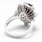 7.55 Carats Natural Red Garnet and Diamond 14K Solid White Gold Ring