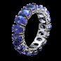 8.50 Carats NATURAL TANZANITE 14K Solid White Gold Ring