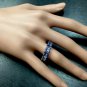 8.50 Carats NATURAL TANZANITE 14K Solid White Gold Ring