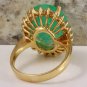 Estate 13.00Ct Natural Emerald & Diamond 14K Solid Yellow Gold Ring