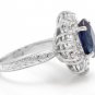 4.80Ct Natural Blue Sapphire & Diamond 14K Solid White Gold Ring