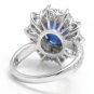 4.80Ct Natural Blue Sapphire & Diamond 14K Solid White Gold Ring