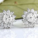 0.80Ct Natural Diamond 14k Solid White Gold  Earrings