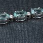 25.75Ct Natural Aquamarine and Diamond 14K Solid White Gold Bracelet