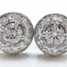 .94Ct Natural Diamond 14k Solid White Gold  Earrings