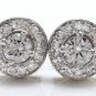 .94Ct Natural Diamond 14k Solid White Gold Earrings